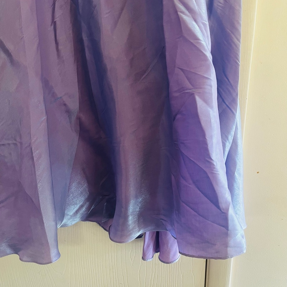 VTG Y2K Ethereal Forest Fairycore Celestial Dreamy Lilac Satin Maxi Party Skirt - Picture 2 of 10